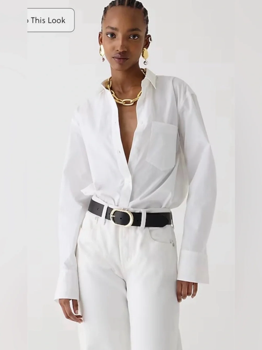 J.Crew Petite garçon classic shirt in cotton poplin in white